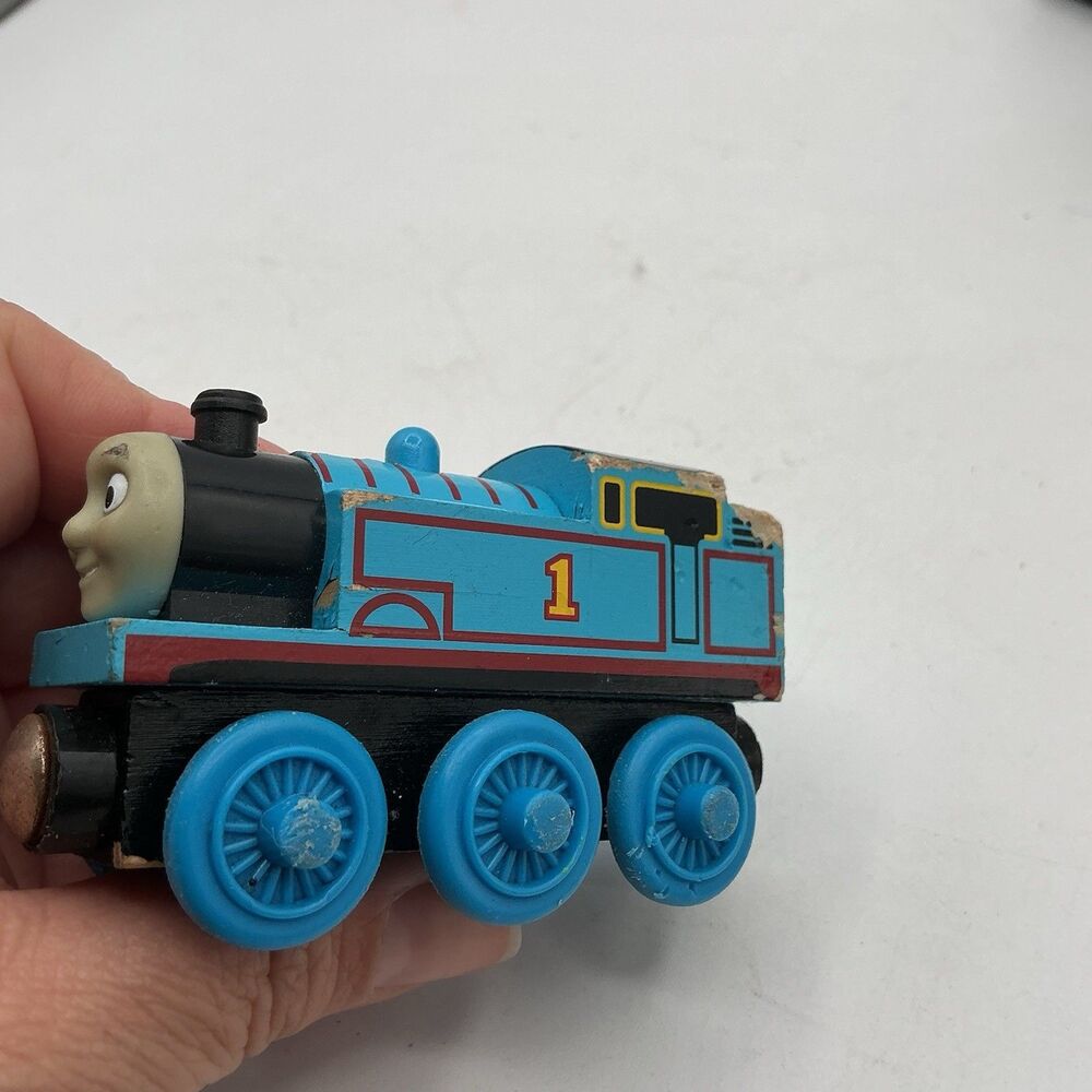 2003 Thomas The Tank Engine Wooden Railway Blue #1 Train Wooden Railroad Toy
